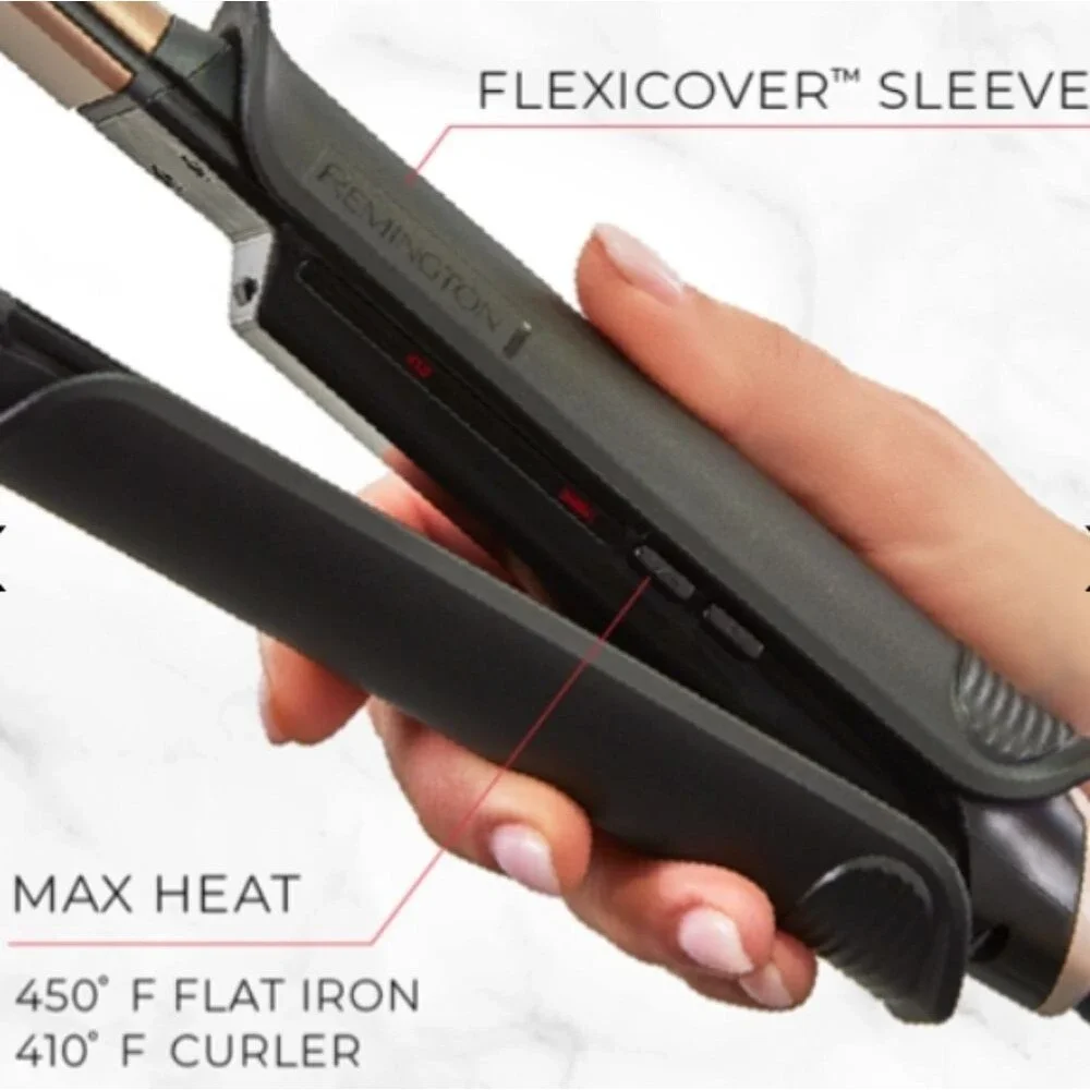 New Remington One Black Flat Iron and Curler Convertible